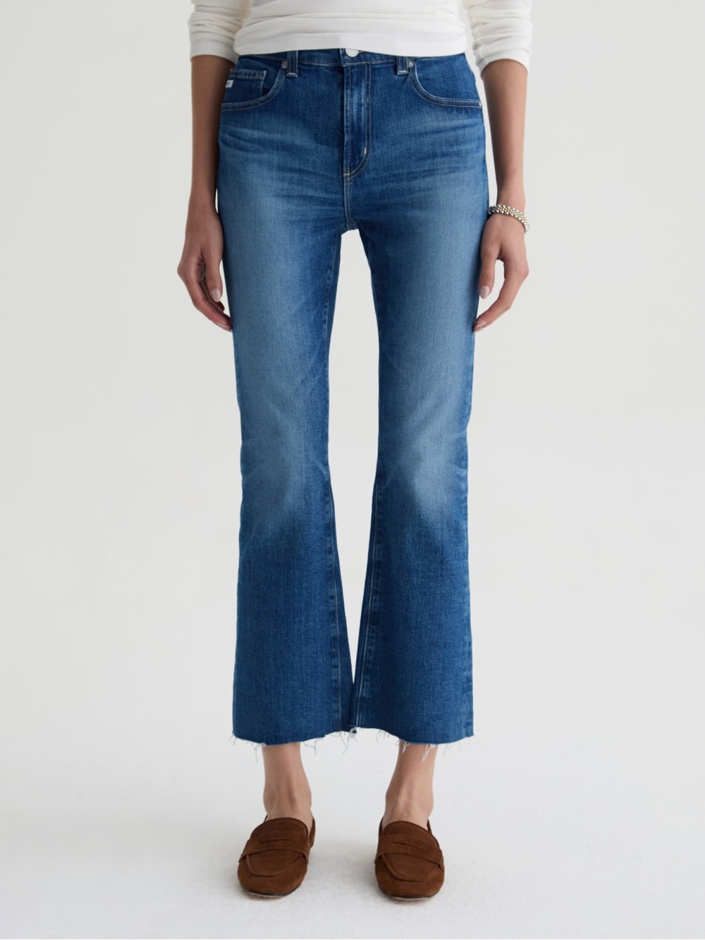 Ag Adriano Goldschmied Farrah Boot Crop High Rise Jeans in Dark Wash size 28